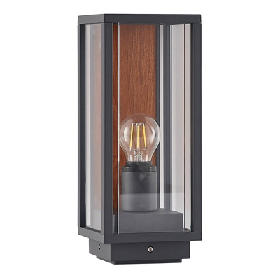 Lucande Elwin baliza, angular, aluminio, 35 cm