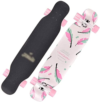 Xinduolei -Skateboard Deck for Adultos Scooter de Cuatro Ruedas Tablero Profesional for Adolescentes Maple Longboard Borchel Brush Street Dance Board 