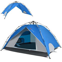 COSTWAY Carpa Pop Up Instantánea, Tienda de Camping Portátil para 4 Personas con Bolsa de Transporte, Ventanas Ventiladas, Carpa de Playa 2 en 1 con D características