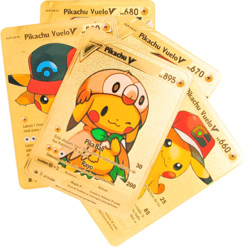 5 Cartas Pikachu Pokemon Doradas Metálicas Pack de Pikachu - Cartas Coleccionables Metálicas y Doradas en Español. Cartas (Pikachu Pack 5) en oferta