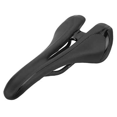 DEWIN Fibra de Carbono Bicicleta sillín montaña Carretera Bicicleta Ciclismo PU Cuero Hueco sillín cojín