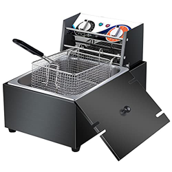 Freidora, freidora Comercial de 10 l de Grasa Profunda, freidora de Control de Temperatura Ajustable, freidora eléctrica de Acero Inoxidable para Coci en oferta
