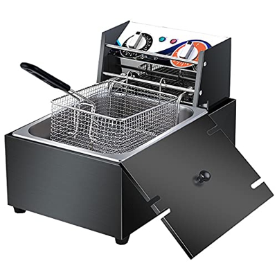 Freidora, freidora Comercial de 10 l de Grasa Profunda, freidora de Control de Temperatura Ajustable, freidora eléctrica de Acero Inoxidable para Coci
