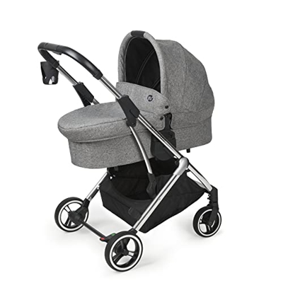 ms Capazo para Silla De Paseo Montecarlo, Carrito, Capota Extensible, Plegado Fácil Y Compacto, Unisex, Gris