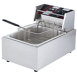 Freidora, freidora Comercial de 6L, freidora de Grasa de Acero Inoxidable para Servicio Pesado, freidora eléctrica de un Solo Tanque para Restaurante, características