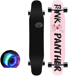 Xinduolei -Skateboard Maple Longboard Skateboard Deck Teen Brush Street Professional Dance Board Beginners for Adultos Scooter de Cuatro Ruedas (Color características