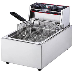 Freidora, freidora eléctrica Comercial de 2500 W con Temporizador, freidora eléctrica de un Solo Cilindro de Acero Inoxidable de 6 l, para cocinar Aro características