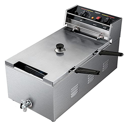 Freidora, freidora Comercial de 3000 W, freidora eléctrica de Acero Inoxidable Resistente de Gran Capacidad de 21 l, freidora eléctrica de encimera pa precio