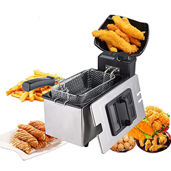 Freidora, Mini freidora eléctrica para el hogar, Freidora eléctrica de Grasa para Papas Fritas de Acero Inoxidable 3L con Temperatura Constante, Freid características