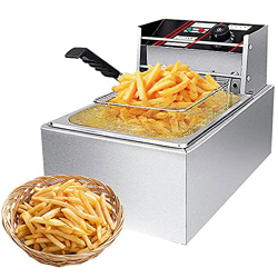 Freidora, freidora Francesa de 6 l, freidora de Grasa Profunda de un Solo Tanque de Acero Inoxidable para encimera con Cesta, para Restaurante Comerci características