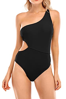 Voqeen Bikini de un Solo Hombro para Mujer, Traje de baño Diagonal, Traje de baño Push up de una Pieza