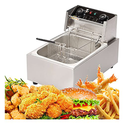 Freidora, freidora eléctrica Comercial de 2500 W, freidora de Cocina de Acero Inoxidable de Gran Capacidad de 10 l con Cesta, freidoras eléctricas de  características