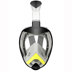 RobinEllis Máscaras de Esnórquel de Cara Completa Vista Panorámica Antivaho Antifugas Natación Snorkel Scuba Máscara de Buceo Subacuático,Black,L/XL precio