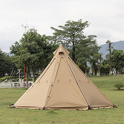 Spacmirrors Tienda de campaña para 5-8 Personas, Tipi piramidal Grande con Orificio para Estufa, Tienda Tipi India con Bolsa de Transporte para Tienda
