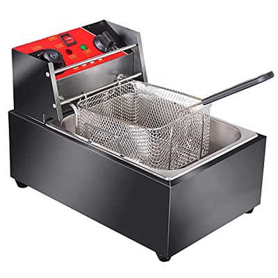Freidora, freidora Comercial de 9L, freidora eléctrica de Acero Inoxidable de 2500 W, Control de Temperatura Ajustable freidora Profunda con Cesta, pa