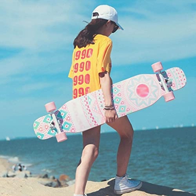 Xinduolei -Skateboard Deck Boys for Adultos Scooter de Cuatro Ruedas Tablero Profesional for Adolescentes Maple Longboard Beginner Brush Street Dance 