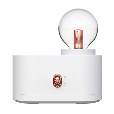 Ntcpefy Humidificador de Aire, Nebulizador USB Recargable con Forma de Bombilla Nebulizador de Mano con Luz Nocturna Nebulizador para el Hogar, Blanco