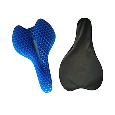Funda para cojín de gel para bicicleta de montaña, cojín 3D, accesorios para bicicleta, juego de reparación con bomba (multicolor, talla única)