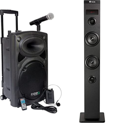 Ibiza Sound Port12Vhf- BT Sistema De Sonido Portátil Y Autónomo De 12%22/30 Cm, USB, Bluetooth + Ngs Sky Charm - Torre De Sonido Bluetooth 50W con Man características