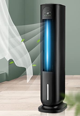 Enfriador aire evaporativo 3 en 1,temporizador 24 h,velocidades, modos, 30 "enfriador pantano ventilador enfriamiento portátil oscilación 80 °, contro