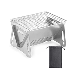 Parrilla portátil para barbacoa, parrilla plegable para cuaderno, rejilla de cocina de acero inoxidable para jardín familiar, patio exterior, patio, s precio