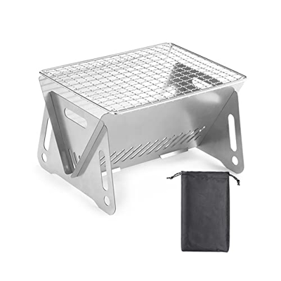 Parrilla portátil para barbacoa, parrilla plegable para cuaderno, rejilla de cocina de acero inoxidable para jardín familiar, patio exterior, patio, s