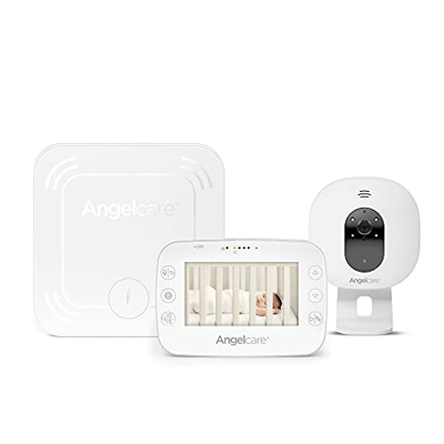 Angelcare Ac327 3 en 1 Monitor de Movimiento para bebés con vídeo, Color Blanco, (AC7327)