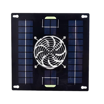 GIMOCOOL Kit de doble ventilador solar para invernaderos solares | Ventilador doble de 5 W con cable de refrigeración y ventilación