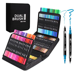 100 Colores Rotuladores Lettering , Lyuvie Rotuladores Punta Pincel Brush Pens para adultos y Niños,Rotuladores Acuarelables Marcadores para Artistas, características