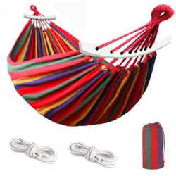 DARENYI Hamaca grande con correas de 280 x 150 cm Hamaca con barras de esparcidor Hamaca portátil al aire libre para patio, balcón y jardín en oferta