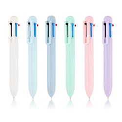 Hileyu 6 Piezas Boligrafo Multicolor 6 en 1 Bolígrafos de Bola Retráctiles Punta Media 0,5mm 6 Colores Retráctiles para Material Escolar de Oficina, R precio