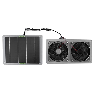 Conjunto de Ventilador de Panel Solar, Kit de Ventilador de Panel Solar de Plástico de Silicona Impermeable 100W 12V para Invernadero para el Hogar