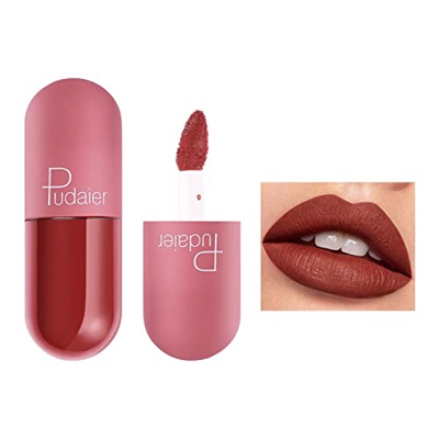 18 colores Mini cápsula Lip Glaze Velvet Mist Color Taza antiadherente mate Cápsula Lápiz labial Impermeable Larga duración Regalo Cosméticos Docenas 