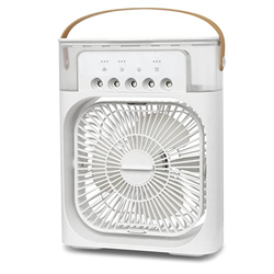 Ventilador de aire acondicionado portátil, ventilador de escritorio 3 en 1 con luz LED de 7 colores, enfriador de aire evaporativo de sincronización e en oferta