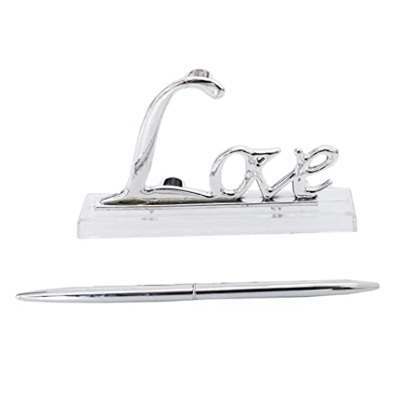 Mirnoadic Firma de Boda Pen Set Exquisito Love Pen Stand Durable Firma de Libros de visitas Pen Luxury Luxury Love Holder Pen a
