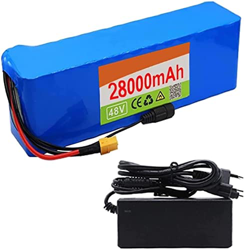 NYHKTY Batería De Bicicleta Paquete De Batería De Iones De Litio De 48V 28Ah 13S3P, Enchufe XT60,con Cargador Y BMS,para Scooter Eléctrico De Biciclet características