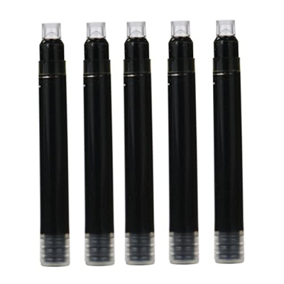 Yoyakie 5pcs Fuente Fountain Pen Ink Reemplazo de Cartucho Ink Negro, Suministro Escolar Sac de Tinta