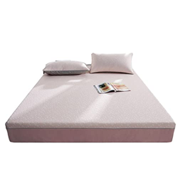 FMOPQ Summer Ice Silk Mat Bed Cover Colchón Suave de Tres Piezas de Color sólido con Aire Acondicionado (Color : Pink, Size : 1.8m) (Pink 1.8m) características