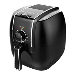 Freidora de aire pequeña (para 2 a 5 personas), horno de freidora de aire caliente, freidora de aire sin aceite (con perilla rápida y pantalla táctil) en oferta