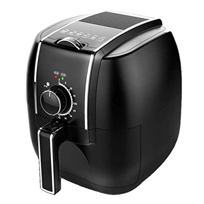 Freidora de aire pequeña (para 2 a 5 personas), horno de freidora de aire caliente, freidora de aire sin aceite (con perilla rápida y pantalla táctil)