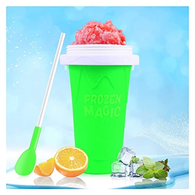 Yonatues Slushie Maker Cup, TIK TOK Magic Quick Frozen Smoothies Cup,2 in1 Cooling Cup Dubbellaags Squeeze Cup Slushy Maker, Portable Squeeze Ice Cup 