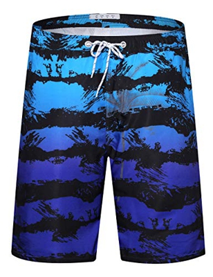 APTRO Bañadores de natación, Pantalones Cortos de los Hombres de Secado rápido Playa Surf Pantalones Cortos de natación Tallas Grandes Azul 803 5XL