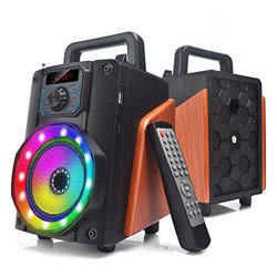 Altavoz Bluetooth, portátil Altavoces Potente con Luces de Colores, Altavoz Estéreo de 30W con Carcasa de Madera Clásica, Radio FM, Adecuado para Inte en oferta