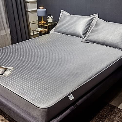 FMOPQ Colchoneta de Seda de Hielo de Tres Piezas en Verano, Colchoneta Plegable, Colchoneta de Aire Acondicionado, Colchoneta Suave para Dormitorio, L