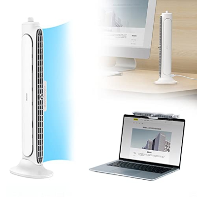 Ventilador De Monitor De Escritorio USB, 2 En 1 Clip on Y De Pie Ventilador De Pantalla Velocidad Continua, Ventilador Personal Sin Aspas Rotación De 