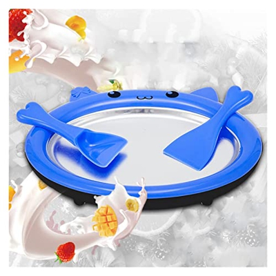 SECJSKJ Ice Cream Maker Machine Helador Fabricante de Yogurt congelado Mini yogurts fritos máquina Fabricante de Helados enrollados con 2 espátulas Fr