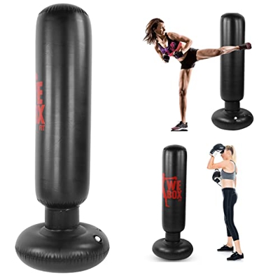 SANON Bolsa de boxeo inflable de fitness, bolsa de boxeo inflable de 160 cm, bolsa de boxeo de pie libre perfecta para boxeo, karate