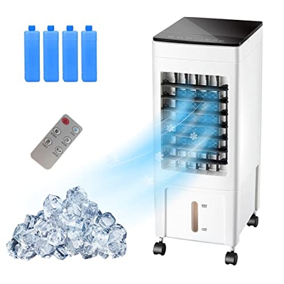Victool Climatizador portátil de 5 litros con refrigeración de agua, aire acondicionado portátil 4 en 1 con mando a distancia, 3 velocidades de viento