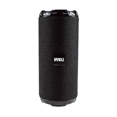 HYKU -621 Altavoz Bluetooth portátil con micrófono de llamadas manos libres, resistente al agua y capacidad de radio FM (negro)