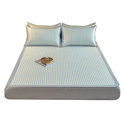 Colchoneta de Seda de Hielo de Tres Piezas, Colchoneta de Sábana de Verano, Lavable, Colchoneta Suave Plegable, Colchoneta de Aire Acondicionado de Ve en oferta